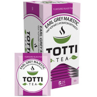 Черный чай TOTTI Tea Эрл Грей Маджестик в пакетиках 25 шт - фото-1