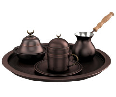 Набор медный ZH для подачи кофе по-восточному - фото-1