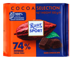 Черный шоколад Ritter Sport 74% Какао 100 г - фото-1