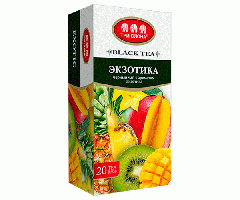 Черный чай Три Слона Экзотика в пакетиках 20 шт - фото-1
