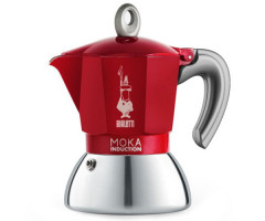 Гейзерная кофеварка Bialetti Moka Induction Red на 2 порции 90 мл - фото-1