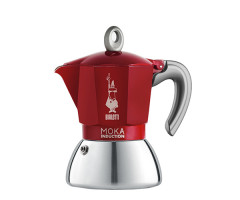 Гейзерная кофеварка Bialetti Moka Induction Red на 4 порции 150 мл (0006944) - фото-1