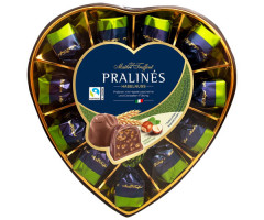 Шоколадные конфеты Maitre Truffout Pralines Cердце с ореховой начинкой 165 г - фото-1