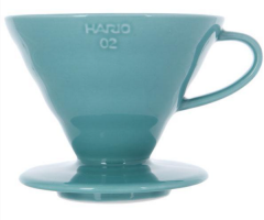 Пуровер Hario керамика V60 Turquoise Model на 1-4 чашки (3VDC-02-TQ-UEX)  - фото-1