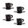 Набор чашек с блюдцем Bialetti Total Black 4 шт 75 мл