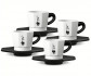 Набор чашек с блюдцем Bialetti Black and White 4 шт 75 мл