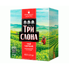Чорний чай Три Слона Класичний у пакетиках 100 шт