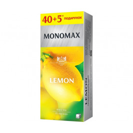 Чорний чай Мономах Lemon у пакетиках 40+5 шт