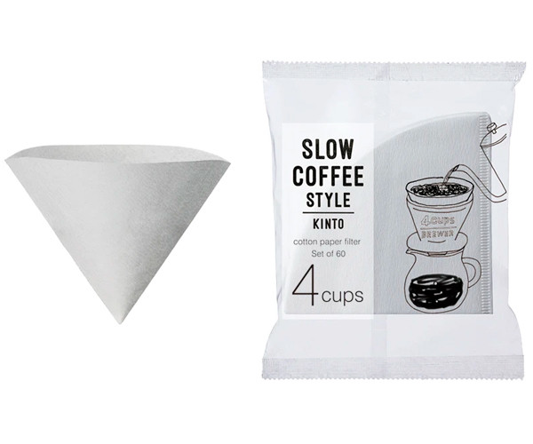 Паперові фільтри Kinto Slow Coffee Style білі на 4 чашки 60 шт - фото-1