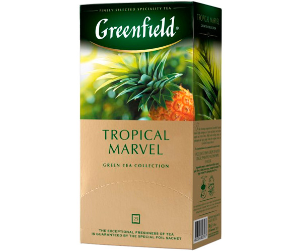 Зелений чай Greenfield Tropical Marvel - Тропічне диво в пакетиках 25 шт - фото-1