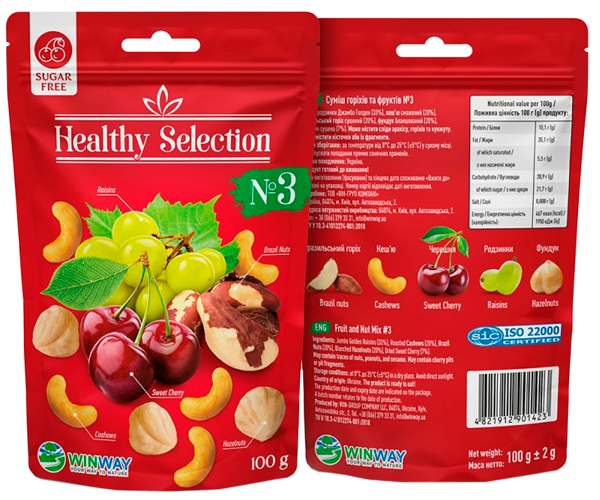 Мікс горіхів із фруктами №3 WINWAY Healthy Selection 100 г - фото-2