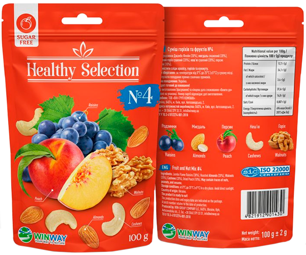 Мікс горіхів із фруктами №4 WINWAY Healthy Selection 100 г - фото-2