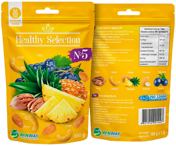 Мікс горіхів із фруктами №5 WINWAY Healthy Selection 100 г - фото-2