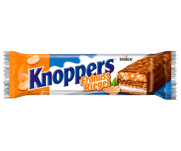 Шоколадно-вафельні батончики Knoppers з арахісом та нугою 200 г - фото-2