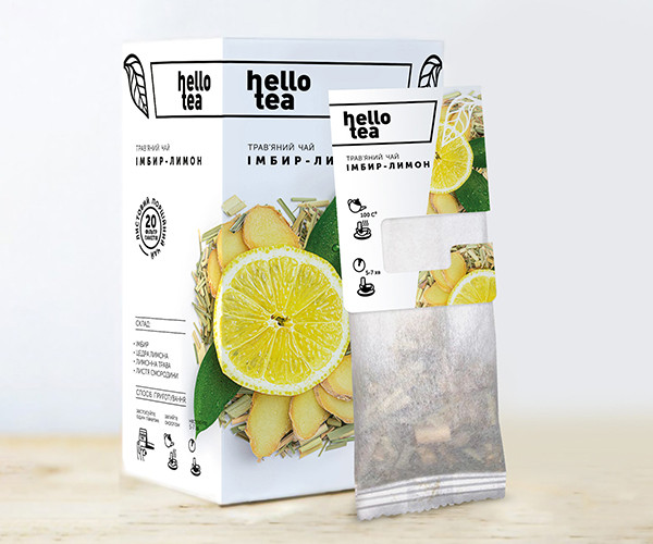 Трав'яний чай Hello Tea Імбир Лимон фільтр-пак 20 шт - фото-2