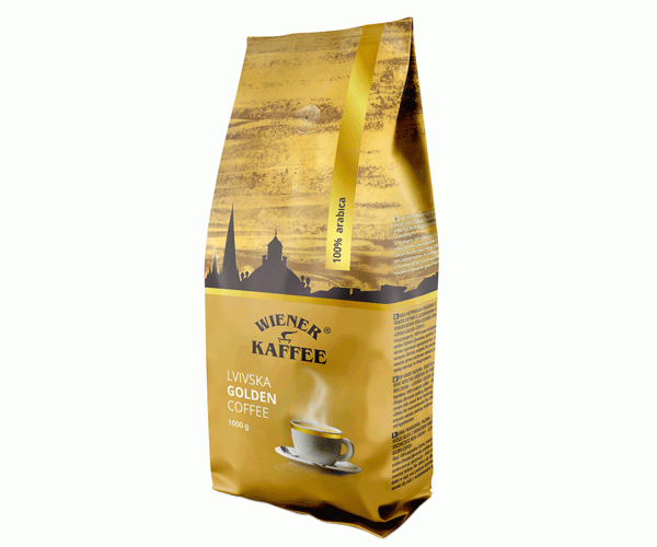 Кава Віденська кава Львівська Golden у зернах 1 кг - фото-1
