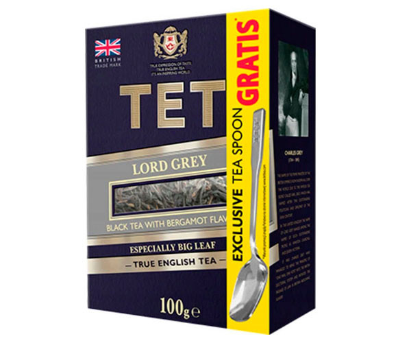 Чорний чай ТЕТ Lord Grey 100 г + ложка - фото-1