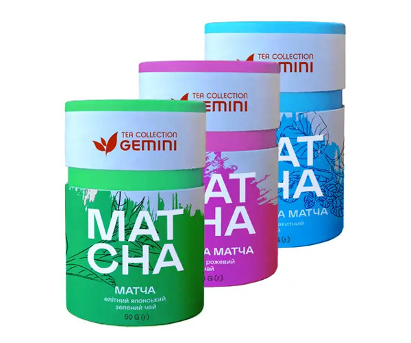 Набір чаю матча Gemini 3х50 г - фото-1