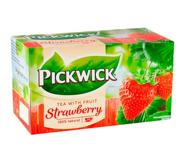 Черный чай Pickwick Strawberry в пакетиках 20 шт
