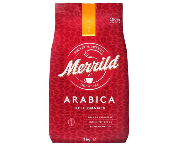 Кава Merrild Arabica 100% у зернах 1 кг - фото-1