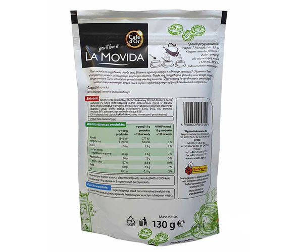 Капучіно Cafe d`Or La Movida горіховий 130 г - фото-2