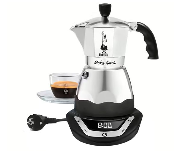 Электрическая гейзерная кофеварка Bialetti Moka Timer на 3 порции 140 мл (0006092) фото