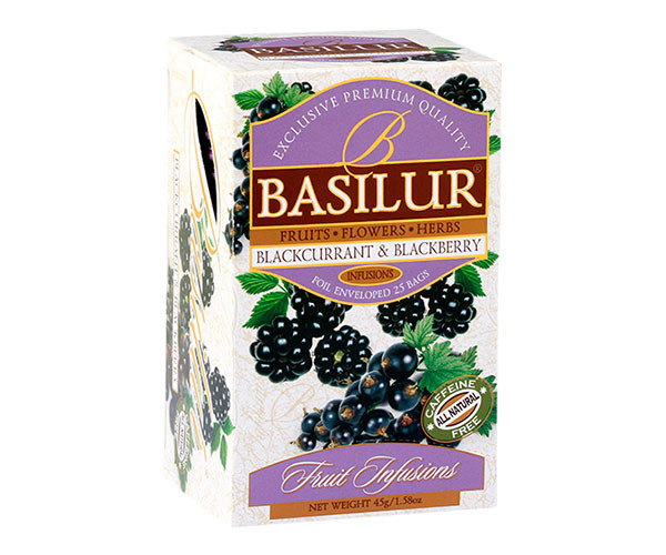 Фруктовый чай Basilur Черная смородина и ежевика в пакетиках 25х1,8 г