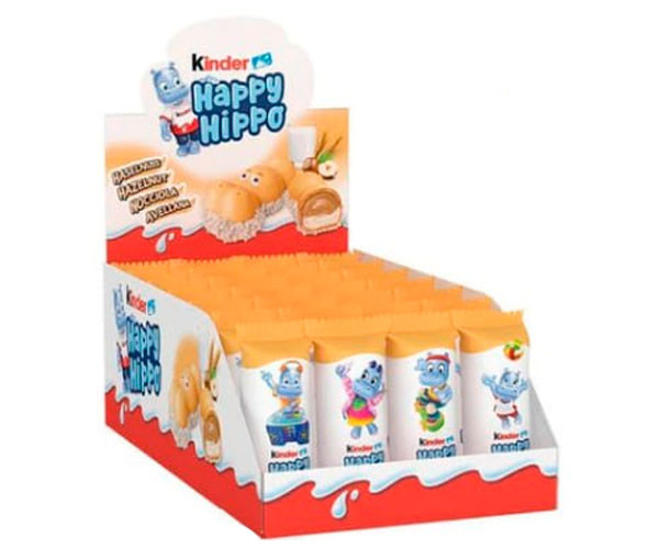 Печенье Kinder Happy Hippo с ореховой начинкой 28х20,7 г