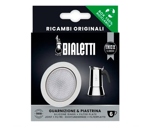 1 уплотнитель + сито для кофеварок из нерж. стали Bialetti на 6 порций