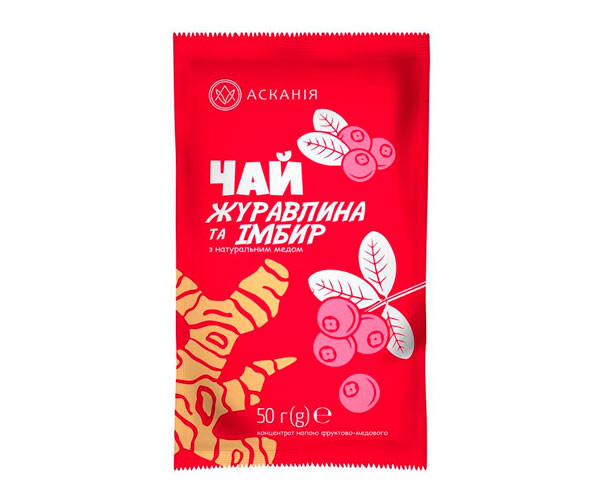 Концентрат чая Асканія Клюква и имбирь 12х50 г фото