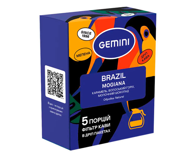 Дрип-кофе Gemini Brazil Mogiana filter 5 шт