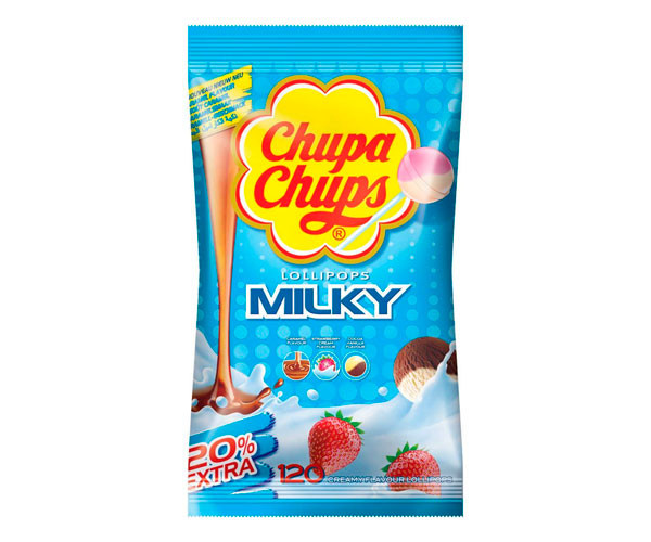 Леденцы Chupa Chups Milky на палочке 120 шт