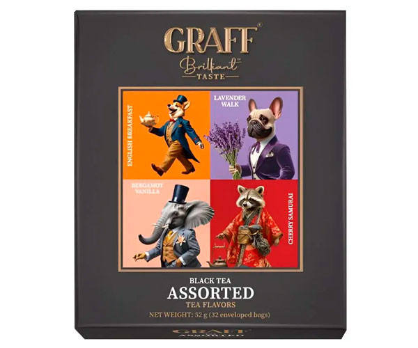 Черный чай Graff Assorted tea flavors в саше 32 шт