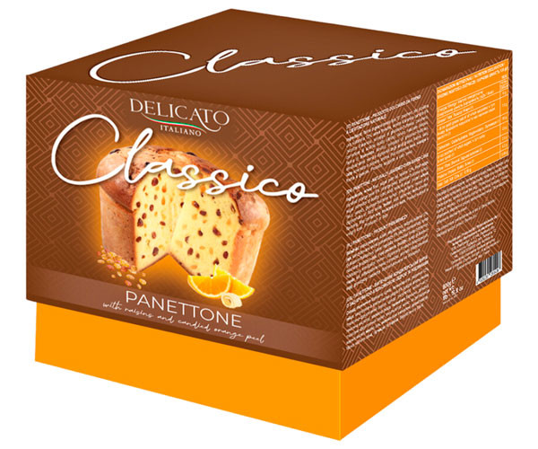Десерт панеттоне Delicato Italiano традиционный с цукатами и изюмом 800 г