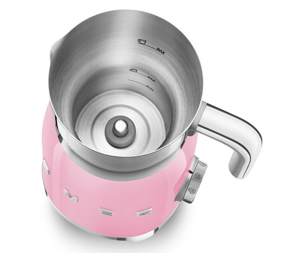 Вспениватель молока SMEG MFF11PKEU розовый особенности