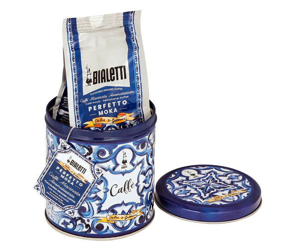 Набор Кофе Bialetti х Dolce & Gabbana Perfetto Moka Autentico молотый 200 г + металлическая банка фото