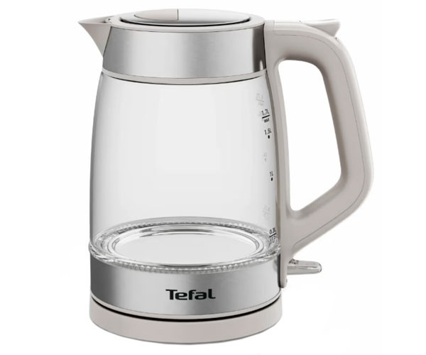 Электрочайник Tefal KI605B30 Glass Kettle серебристо-белый 1,7 л