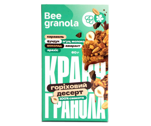Кранч-гранола Bee Granola Ореховый десерт 60 г