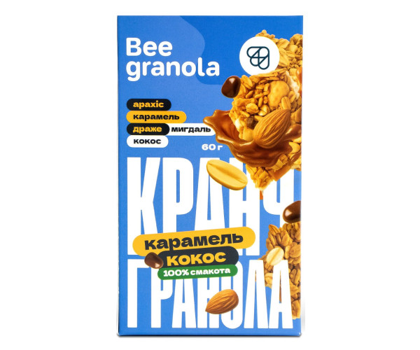 Кранч-гранола Bee Granola Карамель-кокос 60 г