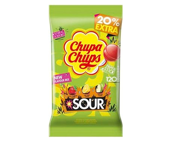 Леденцы Chupa Chups Sour на палочке 120 шт