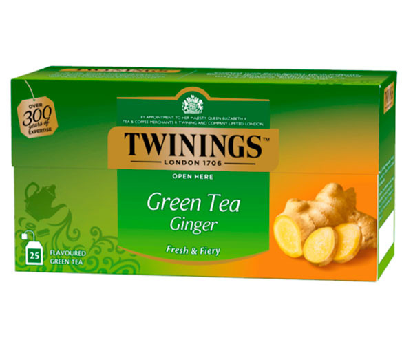 Зеленый чай Twinings Ginger в пакетиках 25х1,6 г