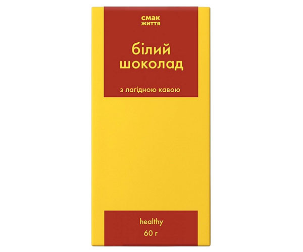 Белый шоколад Смак Життя с нежным кофе 60 г
