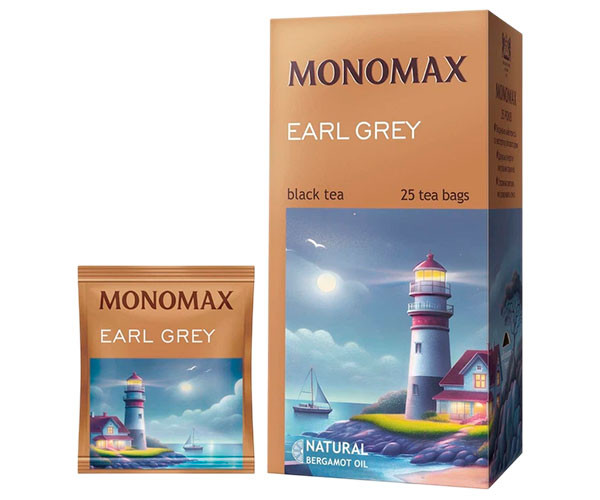 Черный чай Мономах Earl Grey в конвертиках 25х2 г