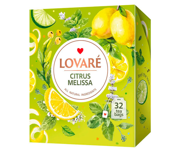 Зеленый чай Lovare Цитрусовая мелисса в пакетиках 32х1,5 г