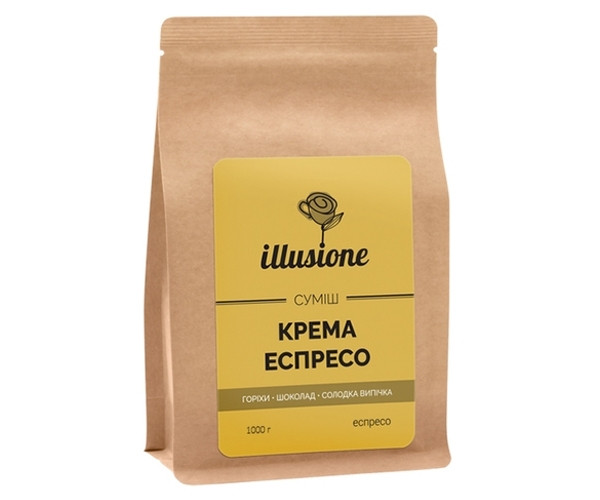 Кава Illusione Crema Espresso Blend 80/20 у зернах 1000 г - фото-1