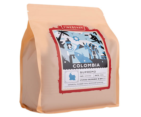 Кофе Fineberry Colombia в зернах 1 кг