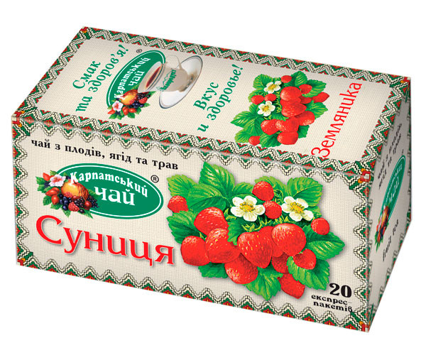 Трав'яний чай Карпатський чай Суниця у пакетиках 20 шт - фото-1