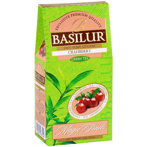 Зелений чай Basilur Журавлина картон 100 г - фото-1