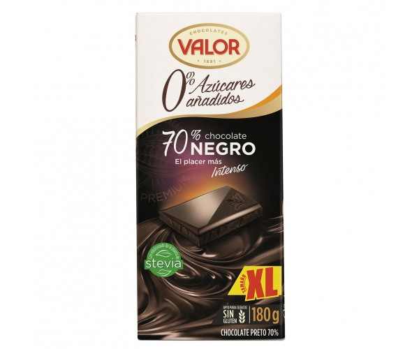 Чорний шоколад Valor Negro 70% без цукру 180 г - фото-1