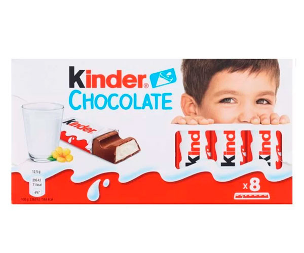 Батончики молочний шоколад Kinder T8 100 г - фото-1